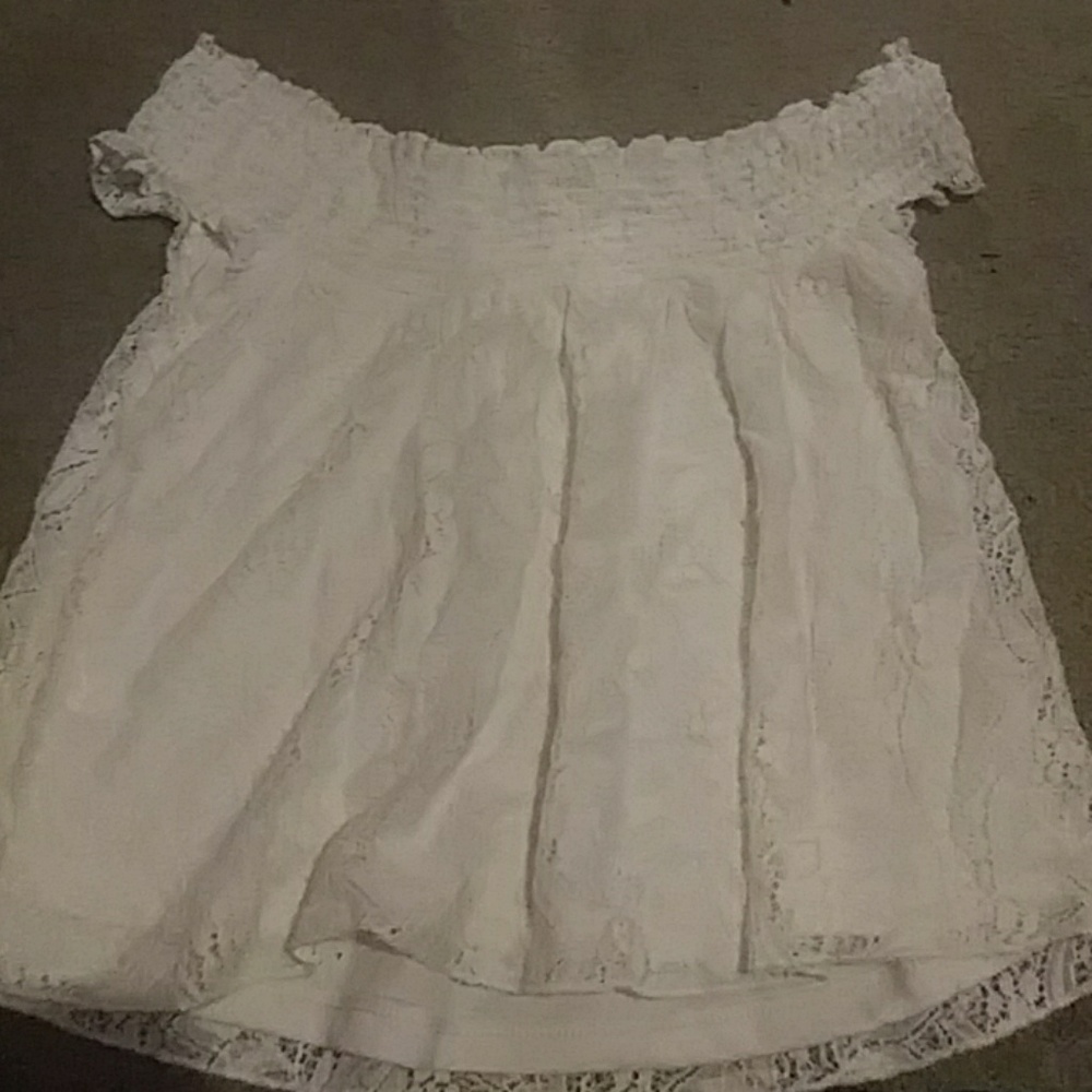 White Lace Off The Shoulder Top